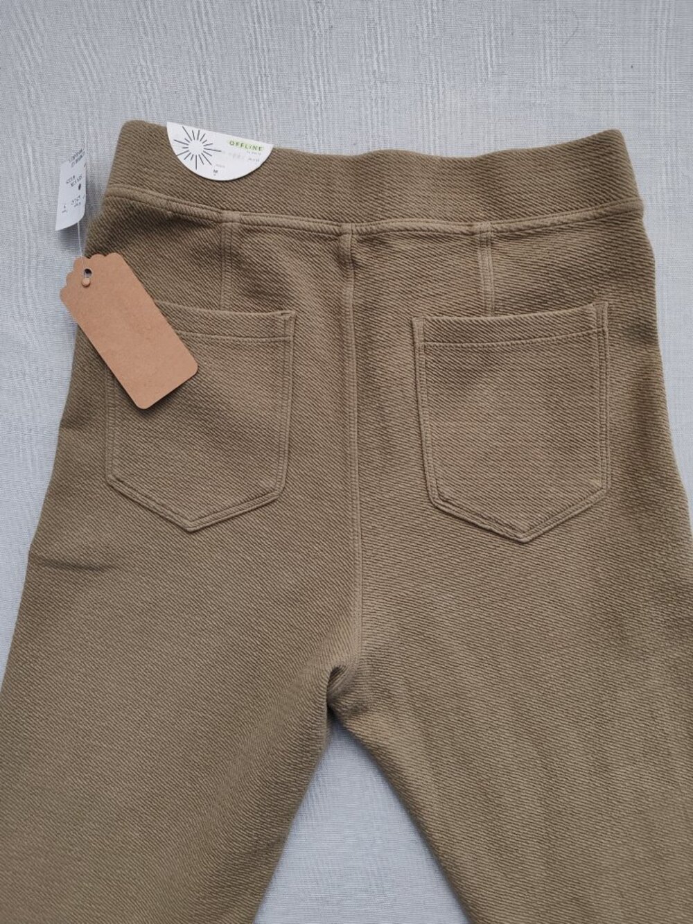 OFFLINE by Aerie Hi-Rise Flare Leggings Ribbed Textured Tan Brown Size M NWT - Picture 13 of 14